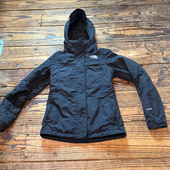 The North Face Hyvent Jacket Womens Size XS Black Hooded Skiing Inlux Insulated - Picture 2 of 12